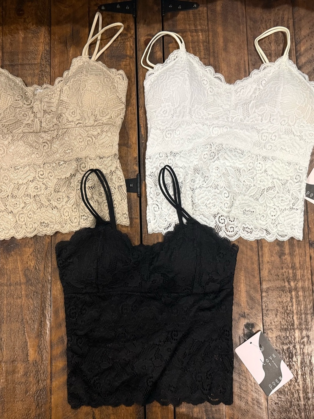 Lace Camisole Tank Top - Black, White, Cream